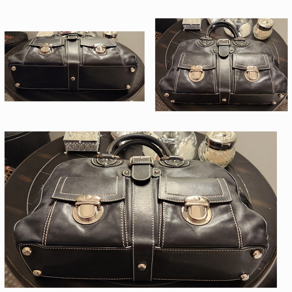 Marc Jacobs Black Leather Satchel with Silver Details - Picture 4 of 16